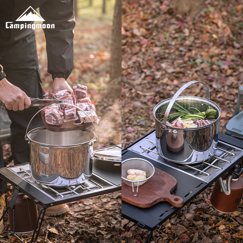 CAMPINGMOON CC-24 ステンレス製大容量5.9 - Camping Cooking Pot Large のレビューと価格