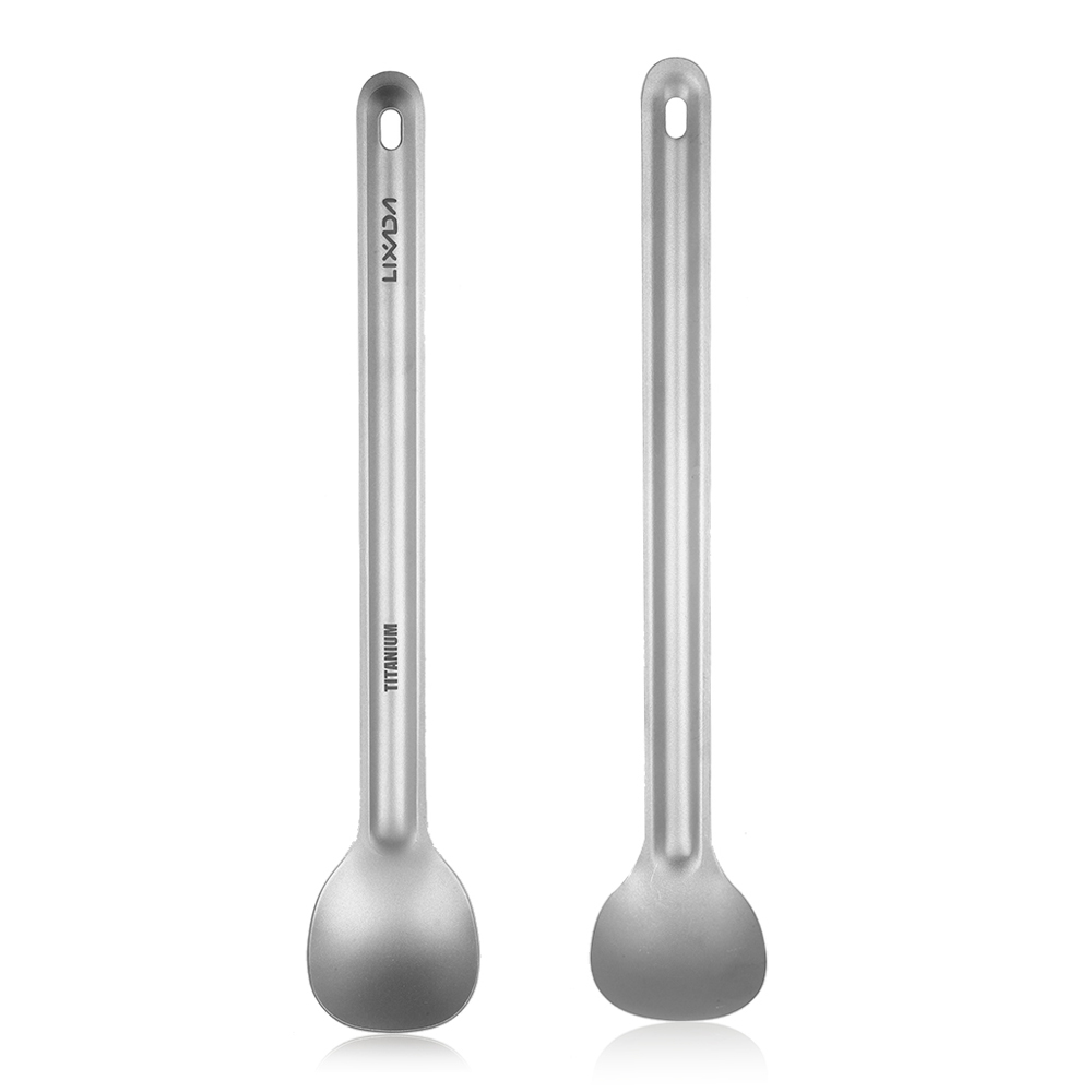 Lixada-キャンプ用チタンハンドルスプーン、ポータブルカ - Camping Cooking Utensils Kit のレビューと価格