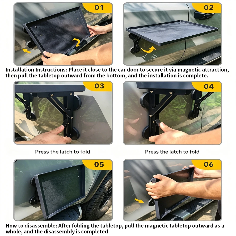 ポータブルカーサイドドアハンギングトレイ折りたたみ式オートテ - Camping Cooking Table Foldable のレビューと価格