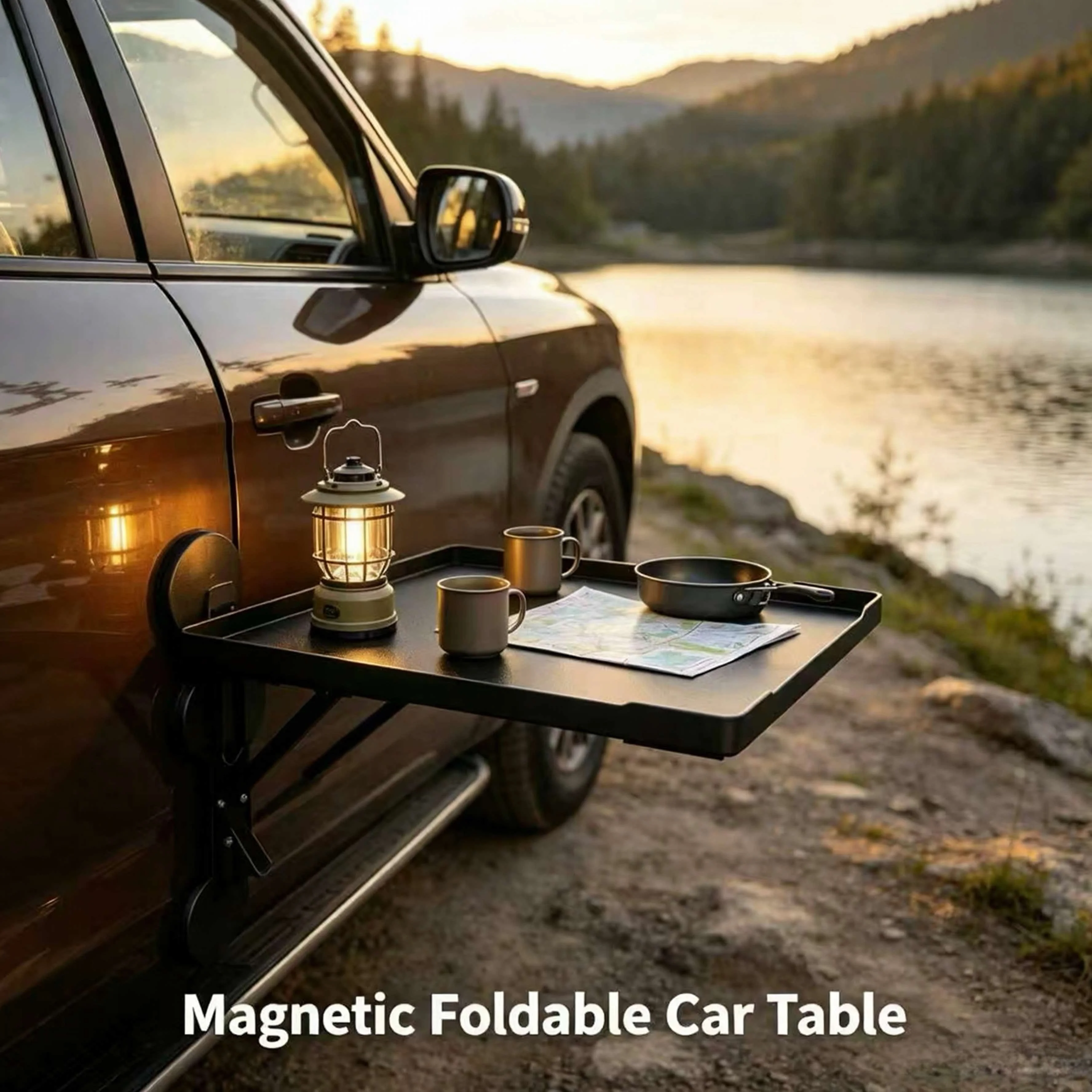 ポータブルカーサイドドアハンギングトレイ折りたたみ式オートテ - Camping Cooking Table Foldable のレビューと価格