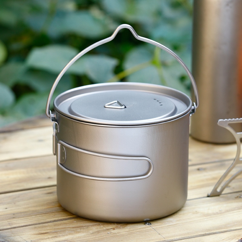 屋外吊り下げ式スープポット大容量キャンプピクニックポータブル - Camping Cooking Pot Large のレビューと価格