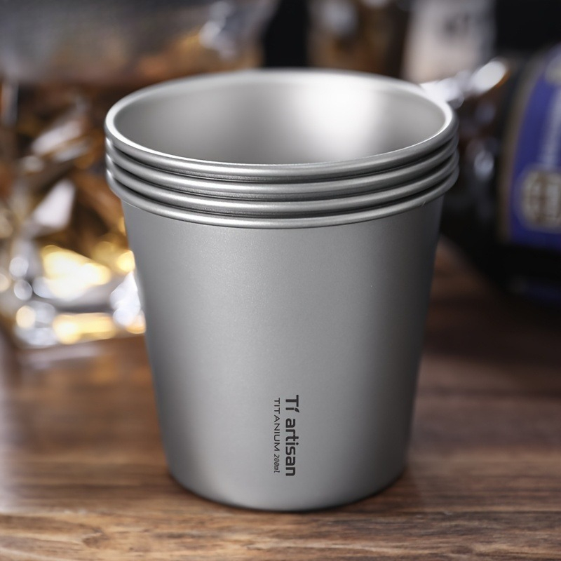 200 ミリリットルチタン単層屋外キャンプカップポータブルコ - Camping Cooking Survival のレビューと価格