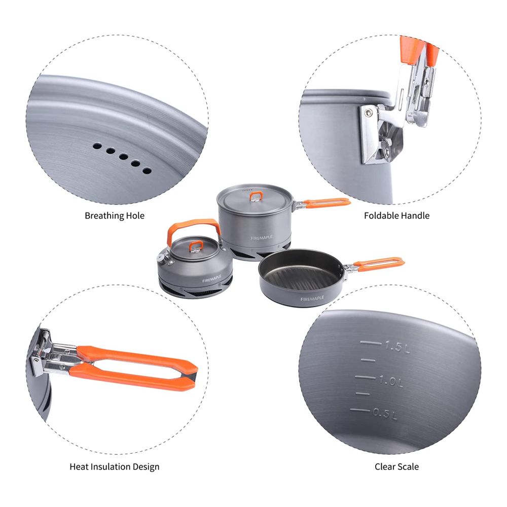 Fire Maple器具ハイキング調理セット熱交換器ポットパ - Camping Cooking Utensils Kit のレビューと価格