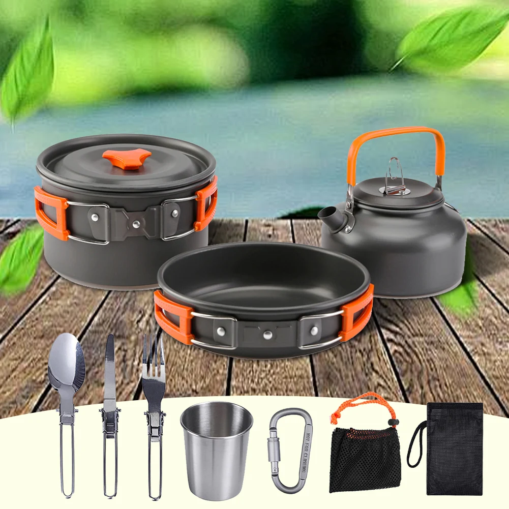 キャンプ調理器具キット ケトル ポット パン クックセット  - Camping Cooking Utensils Kit のレビューと価格