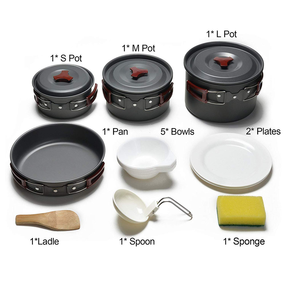 アウトドア キャンプ調理器具キット ノンスティック キャンプ - Camping Cooking Basket のレビューと価格