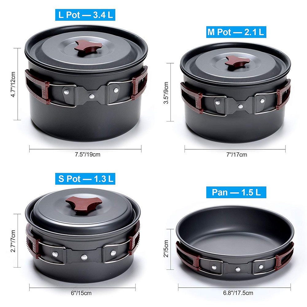 アウトドア キャンプ調理器具キット ノンスティック キャンプ - Camping Cooking Basket のレビューと価格