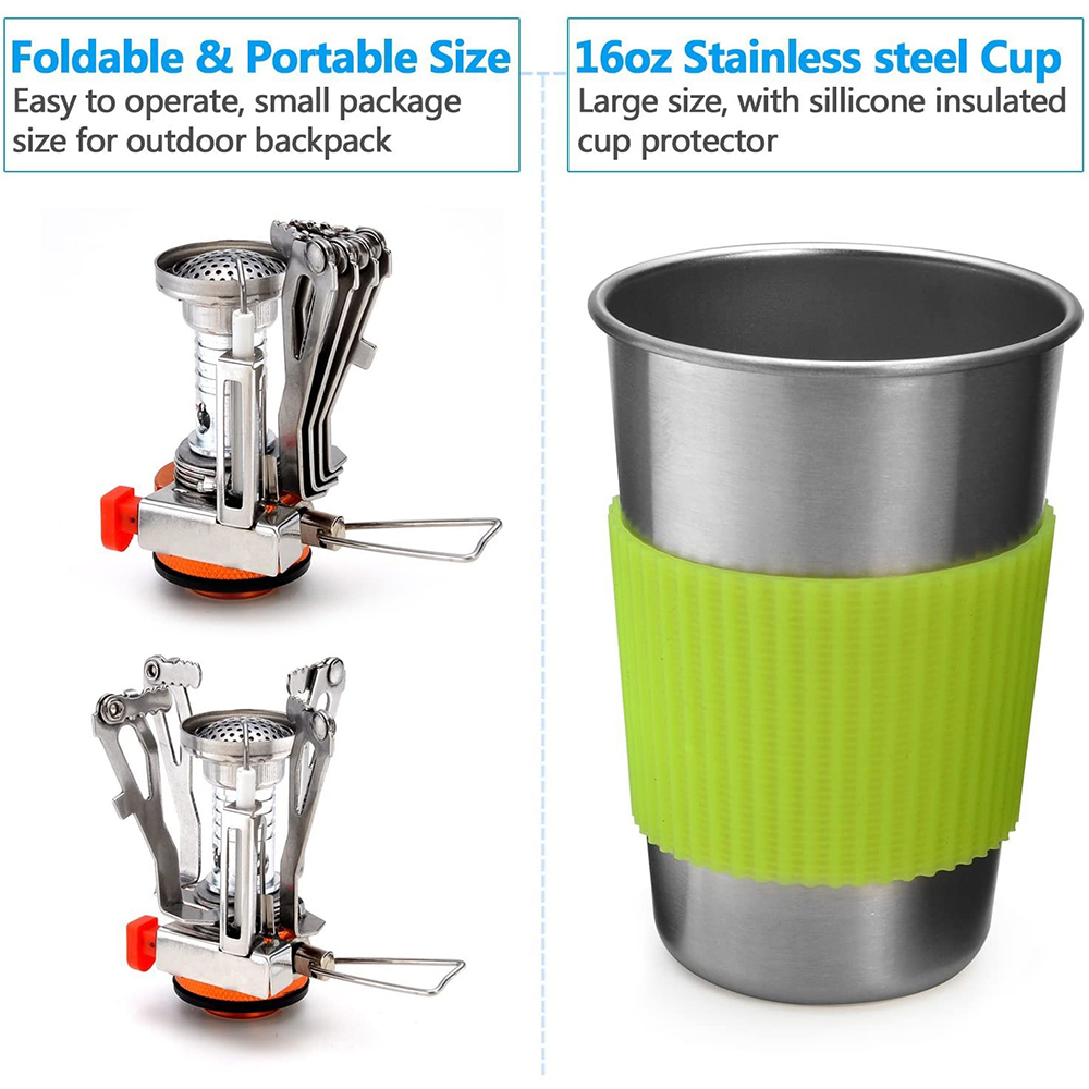 キャンプ調理器具キット ストーブ付き アウトドアクッキングセ - Camping Cooking Full Set のレビューと価格