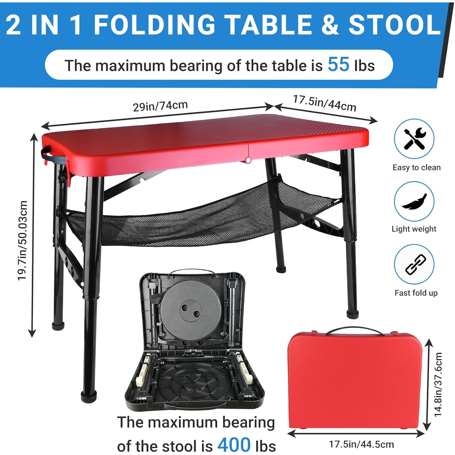 格納式折りたたみテーブル & スツールセット ポータブル キ - Camping Cooking Table Foldable のレビューと価格