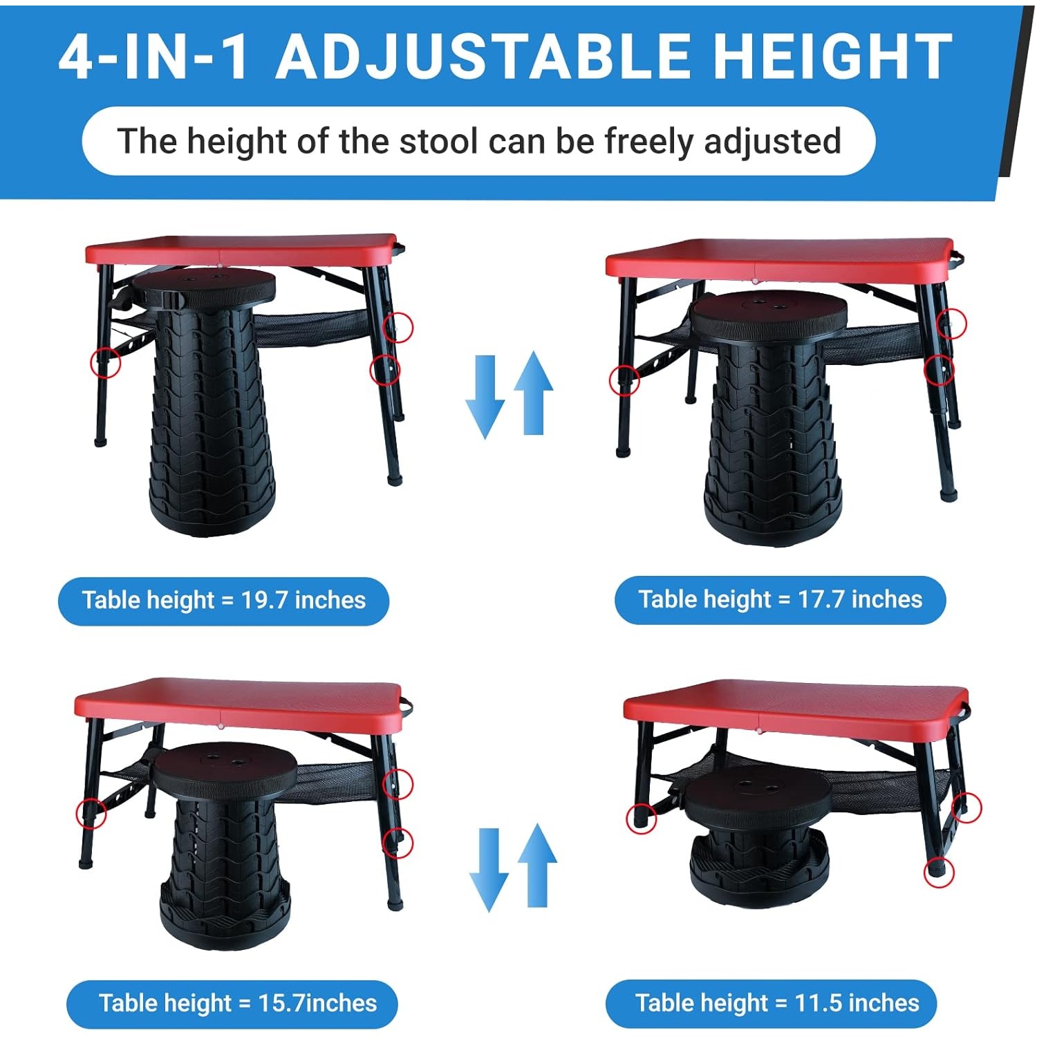 格納式折りたたみテーブル & スツールセット ポータブル キ - Camping Cooking Table Foldable のレビューと価格