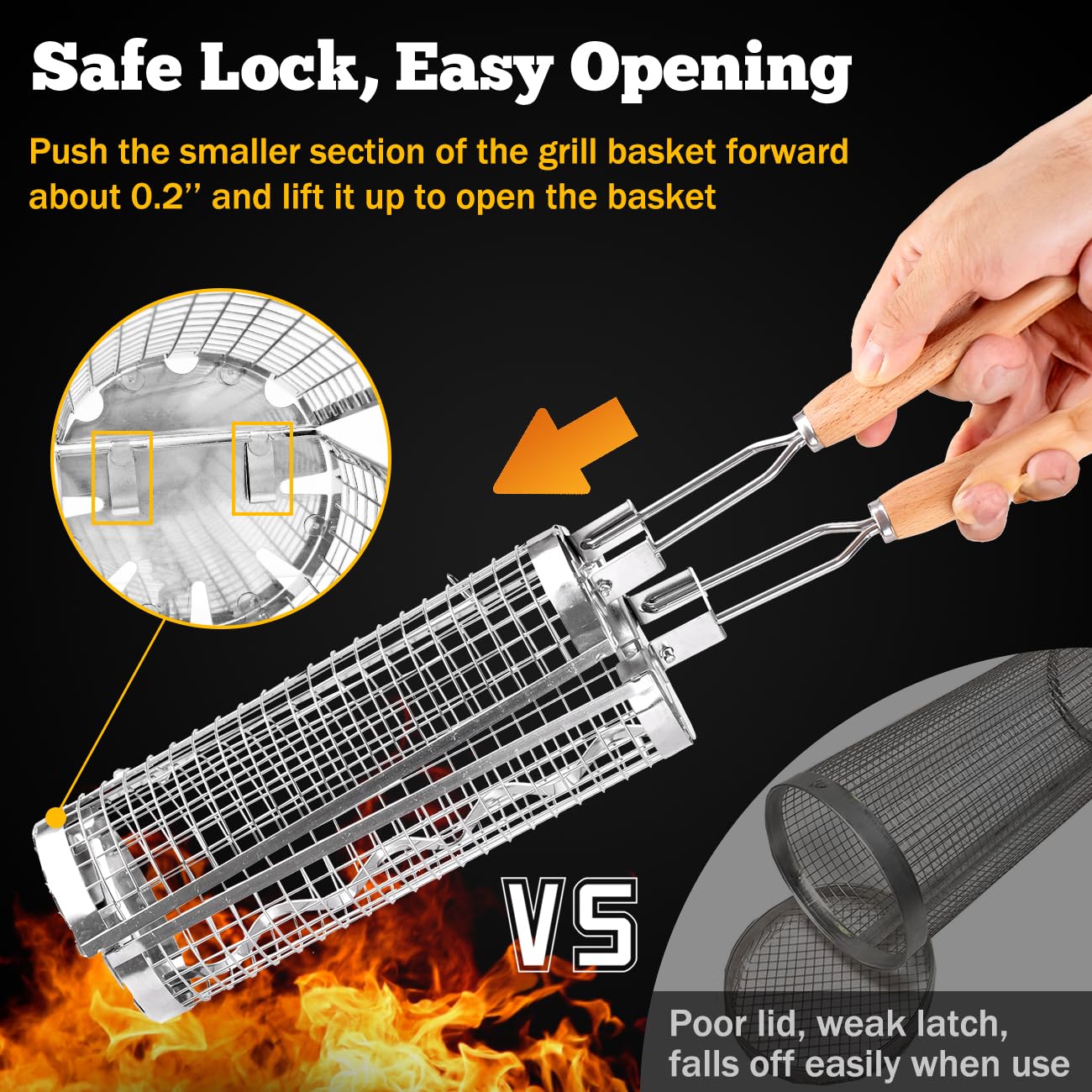 BUYYES ローリンググリルバスケット BBQ メッシュチ - Camping Cooking Basket のレビューと価格