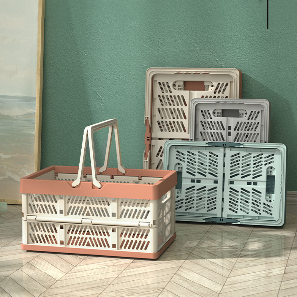 持ち運び可能な折りたたみ式プラスチック収納バスケット、ハンド - Camping Cooking Basket のレビューと価格