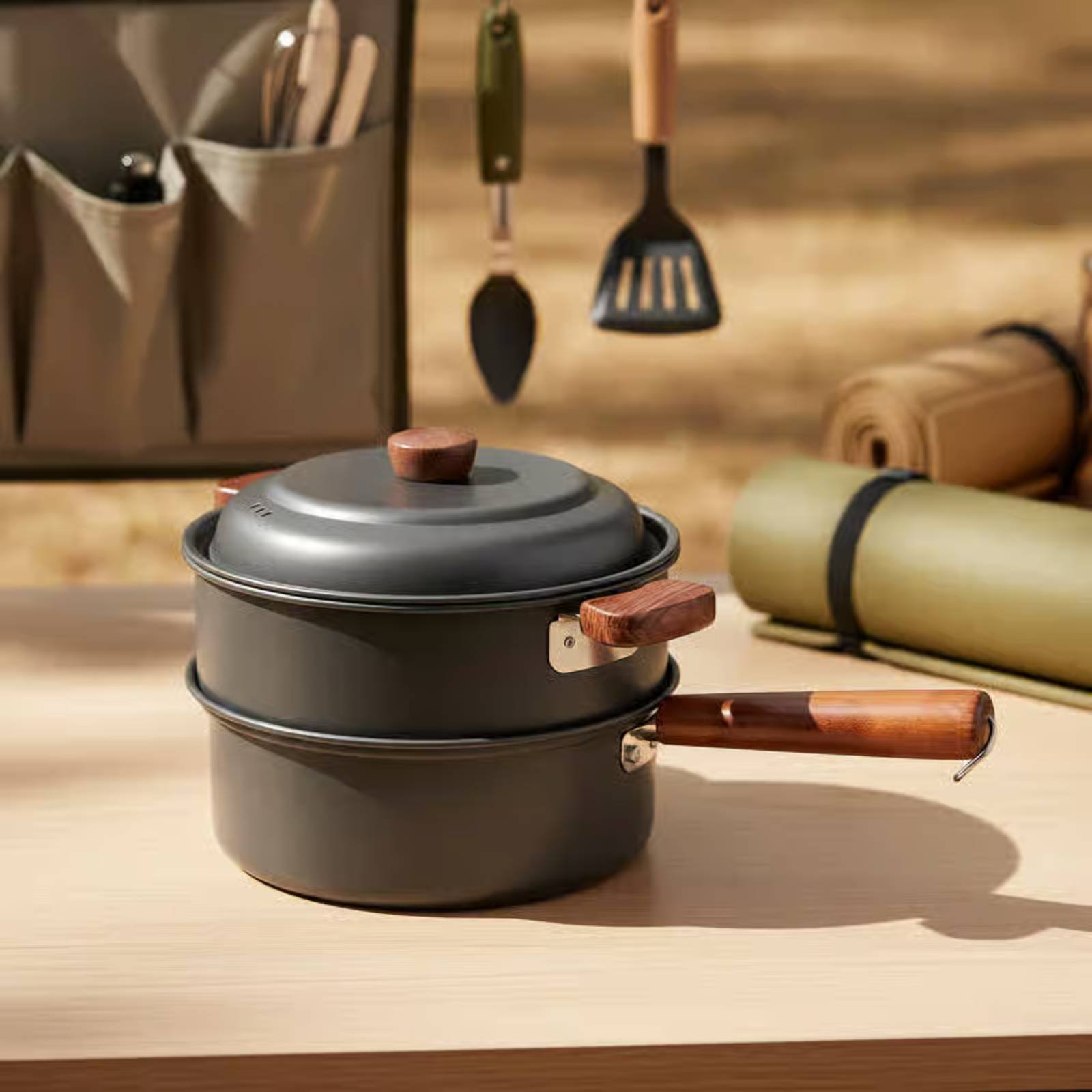 3 L 3L 屋外調理鍋 軽量キャンプ蒸し器ポット ポータブ - Nesting Camping Cooking Set のレビューと価格